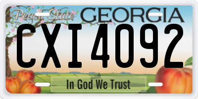 GA license plate CXI4092