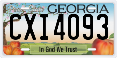GA license plate CXI4093