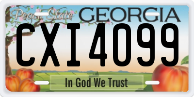 GA license plate CXI4099
