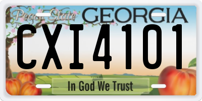 GA license plate CXI4101