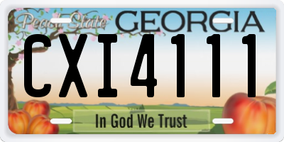 GA license plate CXI4111