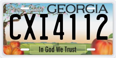 GA license plate CXI4112