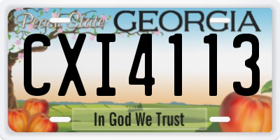 GA license plate CXI4113