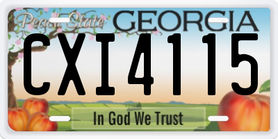 GA license plate CXI4115