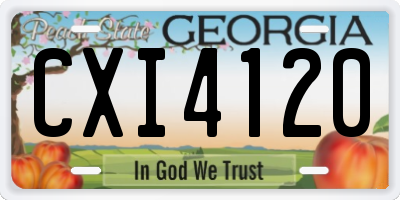 GA license plate CXI4120