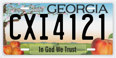 GA license plate CXI4121
