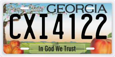 GA license plate CXI4122