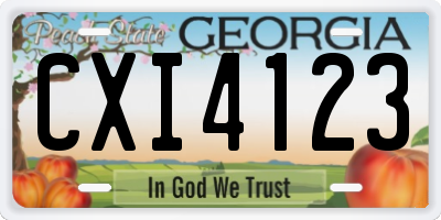 GA license plate CXI4123