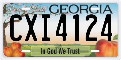 GA license plate CXI4124