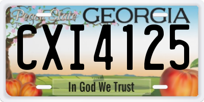 GA license plate CXI4125