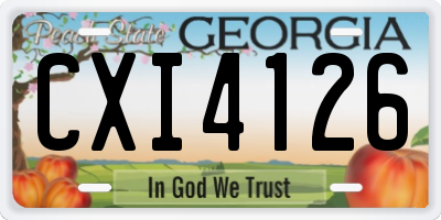 GA license plate CXI4126