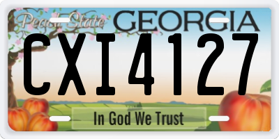 GA license plate CXI4127