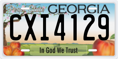 GA license plate CXI4129