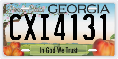 GA license plate CXI4131