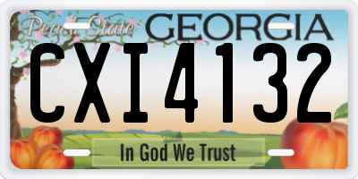 GA license plate CXI4132
