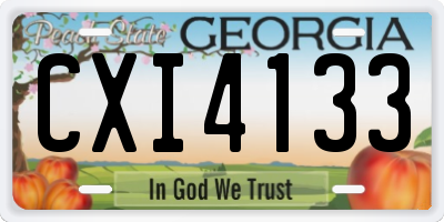 GA license plate CXI4133