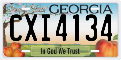 GA license plate CXI4134