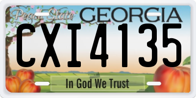 GA license plate CXI4135