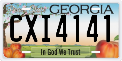 GA license plate CXI4141