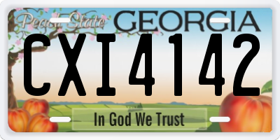 GA license plate CXI4142