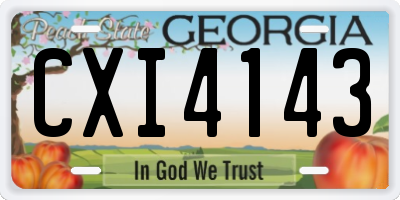 GA license plate CXI4143