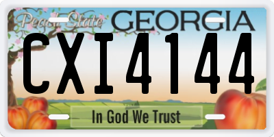 GA license plate CXI4144
