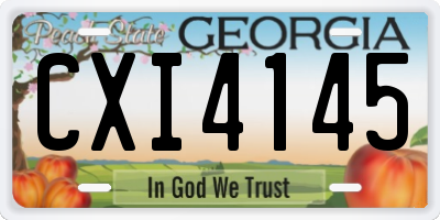 GA license plate CXI4145