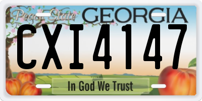 GA license plate CXI4147