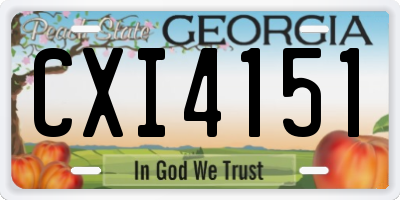 GA license plate CXI4151