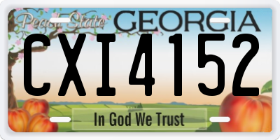 GA license plate CXI4152