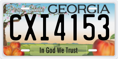 GA license plate CXI4153