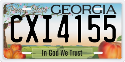 GA license plate CXI4155