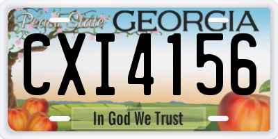 GA license plate CXI4156