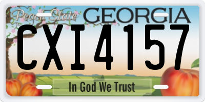 GA license plate CXI4157