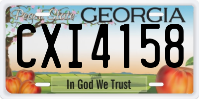 GA license plate CXI4158