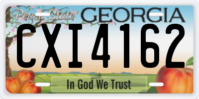 GA license plate CXI4162