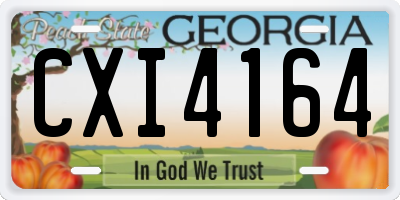 GA license plate CXI4164