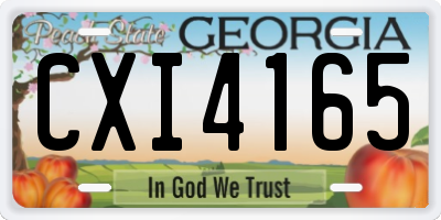 GA license plate CXI4165