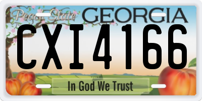 GA license plate CXI4166