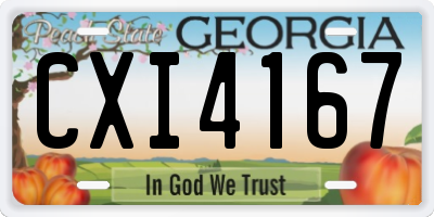 GA license plate CXI4167
