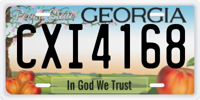 GA license plate CXI4168