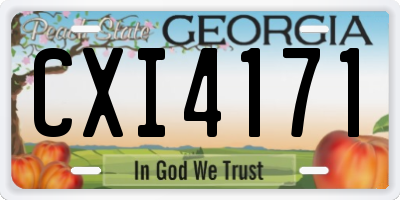 GA license plate CXI4171