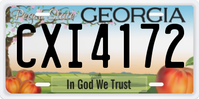 GA license plate CXI4172