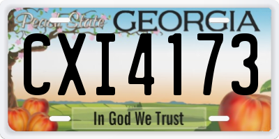 GA license plate CXI4173