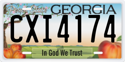 GA license plate CXI4174
