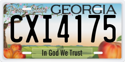 GA license plate CXI4175