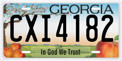 GA license plate CXI4182
