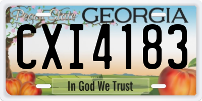 GA license plate CXI4183