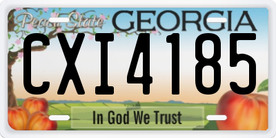 GA license plate CXI4185