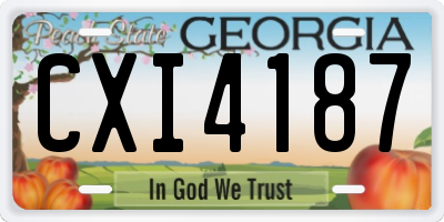 GA license plate CXI4187